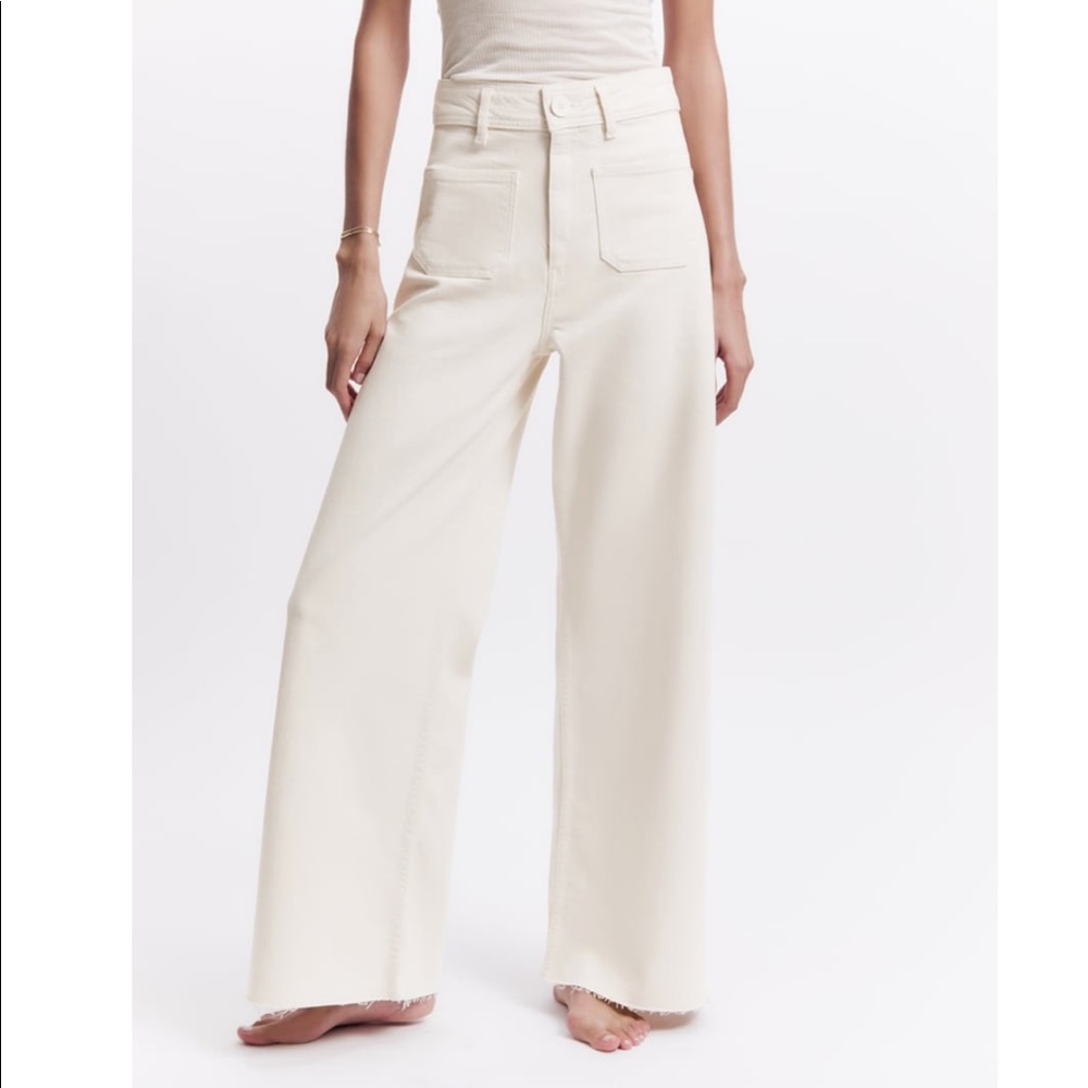 Zara Marine Straight Patch Pocket Jeans